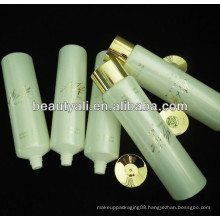 round cosmetic tube with plated cap